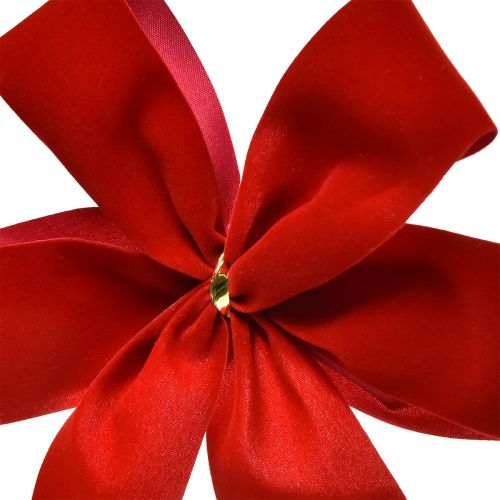 Artículo Lazo decorativo lazo terciopelo rojo 4cm ancho lazo navideño para exterior 15×18cm 2uds