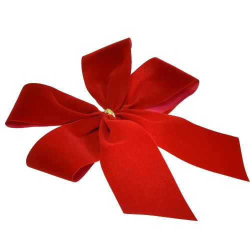 Artículo Lazo decorativo lazo terciopelo rojo 4cm ancho lazo navideño para exterior 15×18cm 2uds