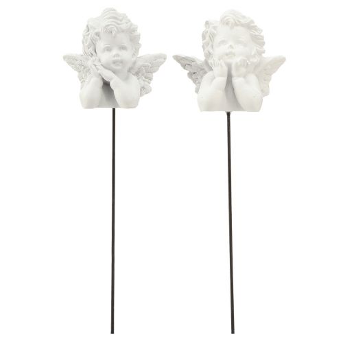 Artículo Tapón decorativo figuras de ángeles decoración de tumbas blanco H5cm 6 piezas