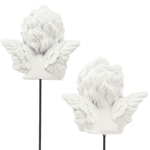 Artículo Tapón decorativo figuras de ángeles decoración de tumbas blanco H5cm 6 piezas