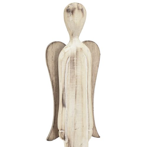 Artículo Figura de madera ángel Navidad blanco lavado Al. 46 cm 2 piezas