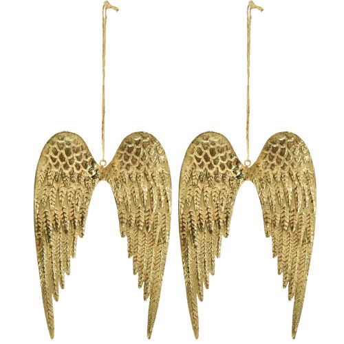 Artículo Alas de ángel para colgar alas de metal dorado 12×19cm 2ud