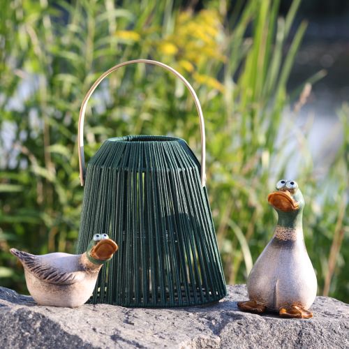 Artículo Patos decorativos de cerámica marrón verde draco sentado H17,5cm 2 piezas