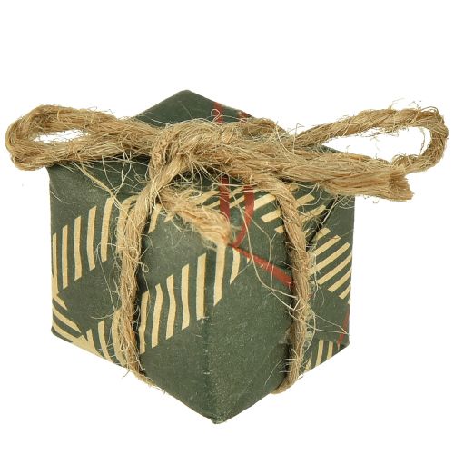 Artículo Mini set de cajas de regalo de papel, rojo-verde-natural, 2,5x3 cm, 18 piezas - Decoración navideña