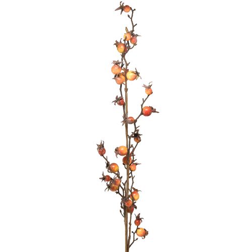 Rama de rosa mosqueta rama artificial amarilla/naranja decoración de rosa mosqueta L95cm