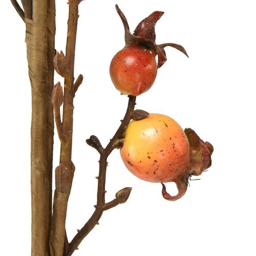 Artículo Rama de rosa mosqueta rama artificial amarilla/naranja decoración de rosa mosqueta L95cm