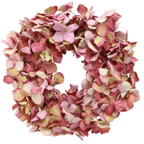 Floristik24 Corona de hortensias corona decorativa artificial rosa malva Ø30cm