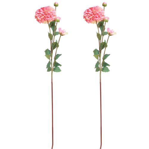 Artículo Dalias artificiales en rosa melocotón Ø10cm L80cm 2ud