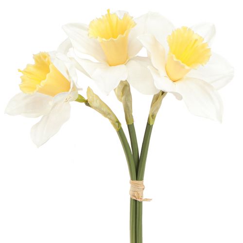 Floristik24 Narciso Artificial Flores de Seda Narciso Blanco 40cm 3uds