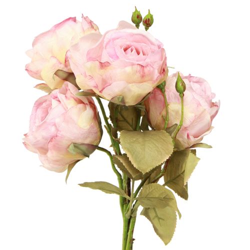 Floristik24 Rosas artificiales rosas artificiales flores de seda rosa L44cm 4 piezas