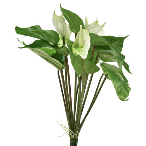 Artículo Flores artificiales, flor de flamenco, anturio artificial blanco 36cm