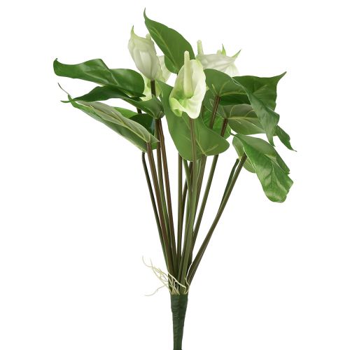 Artículo Flores artificiales, flor de flamenco, anturio artificial blanco 36cm