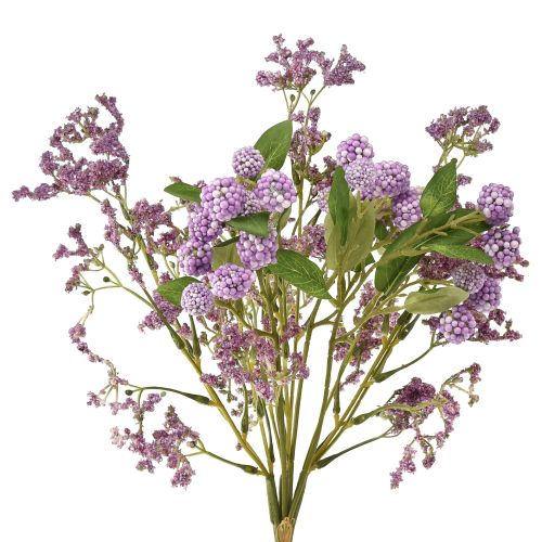 Floristik24 Ramo de flores artificiales flores de seda rama de bayas violeta 51cm