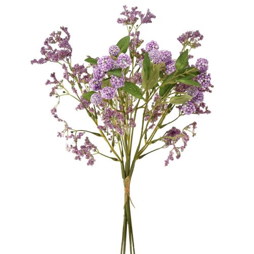 Artículo Ramo de flores artificiales flores de seda rama de bayas violeta 51cm