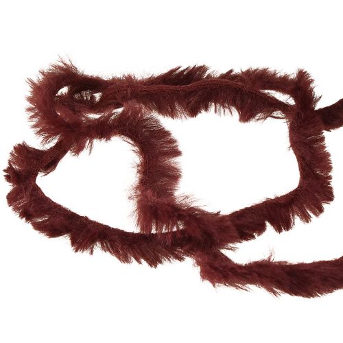 Artículo Cordón de piel sintética, cordón decorativo esponjoso, burdeos, 50g, 30m