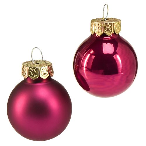 Mini bolas de cristal bolas de árbol de Navidad rosa Ø2,5cm 22ud
