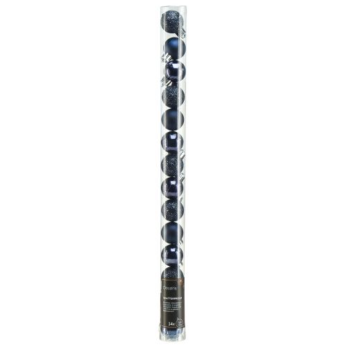 Artículo Mini bolas navideñas mezcla irrompible azul Ø3cm 14ud
