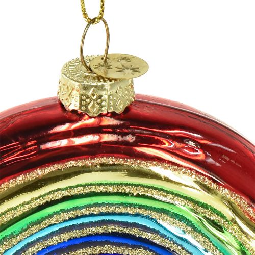 Artículo Adorno de arcoíris de cristal: decoración festiva para el árbol de Navidad con colores brillantes