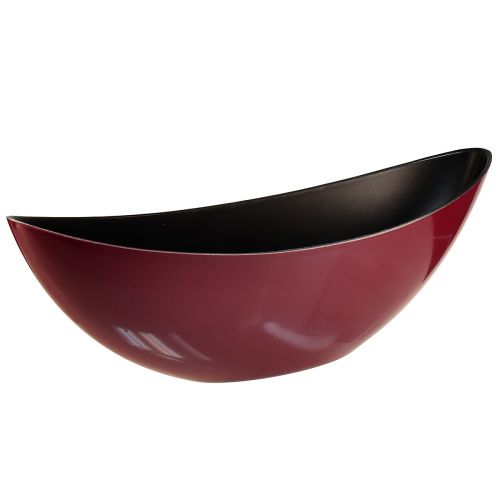 Cuenco moderno en forma de media luna, rojo oscuro, de plástico, 2 piezas - 39 cm - versátil para decoración