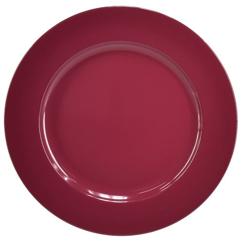 Versátiles platos de plástico rojo oscuro – 28 cm, perfectos para decoración y uso exterior – 4 piezas