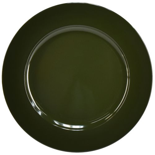 Elegante plato de plástico verde oscuro - 28 cm - Ideal para arreglos y decoración de mesa con estilo
