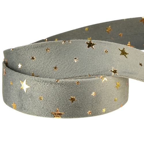 Artículo Cinta de terciopelo cinta de estrella cinta de joyería de oro gris An. 25 mm L. 8 m