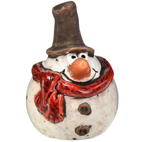 Figura de muñeco de nieve de cerámica, blanco, 6,9 cm - juego de 6, decoración navideña de invierno
