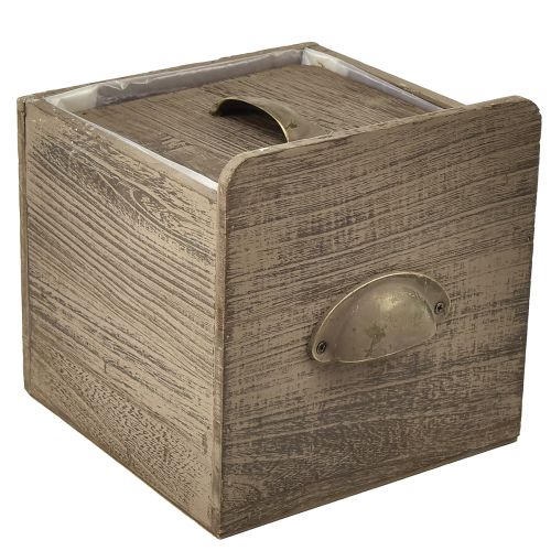 Artículo Juego de cajones de madera con tirador, marrón pulido - almacenamiento rústico, juego de diferentes tamaños, 4 piezas