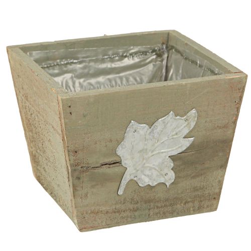 Floristik24 Macetero de madera Shabby Chic gris 11×14,5×14cm