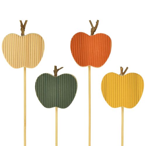 Tapón de flores otoño tapón decorativo madera manzana 5x5,5cm 8ud