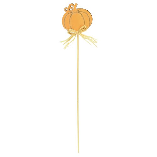 Artículo Tacos de flores madera calabaza decoración naranja natural 6,5x7cm 12 piezas