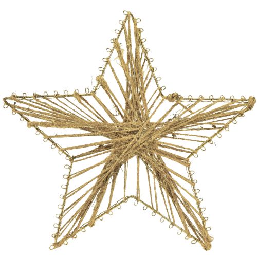 Artículo Estrella envuelta en yute decoración navideña rústica 20cm 4ud