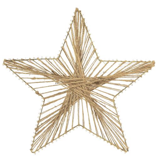 Estrella Yute Nochebuena Rústica Natural 30cm 4uds