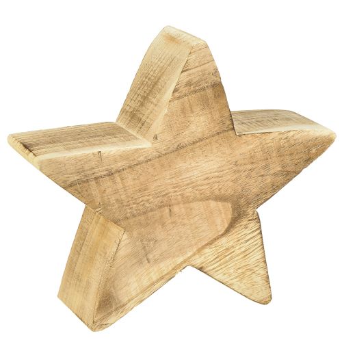 Estrella decorativa rústica de madera de paulownia - aspecto de madera natural, 25x8 cm - decoración versátil de la habitación