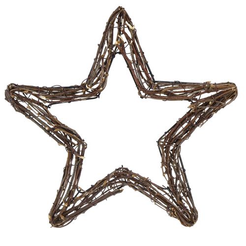 Floristik24 Estrellas para colgar para corona de puerta sauce natural 28cm 4ud