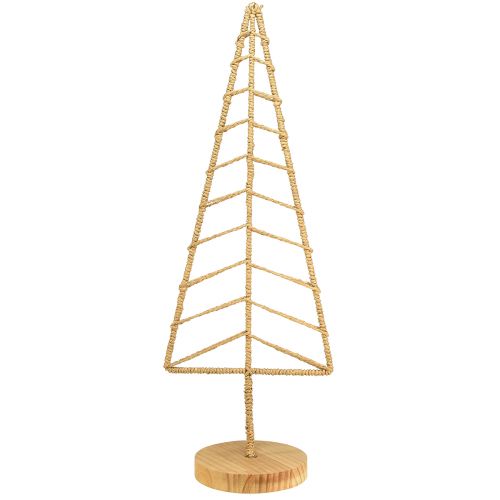 Artículo Adorno para árbol de Navidad con base madera metal natural 18x12x51cm