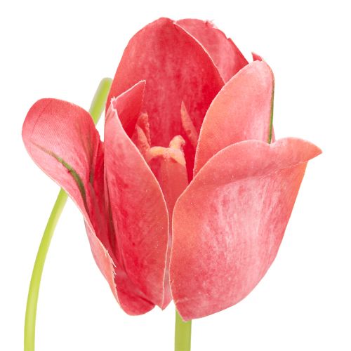 Artículo Flor artificial de tulipán roja, flor artificial de primavera naranja Al. 67 cm