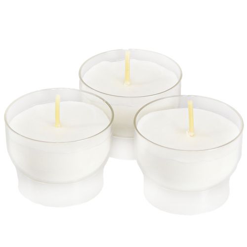 Artículo Velas votivas luces de sacrificio en blanco con cuenco Ø4,3cm 25 piezas