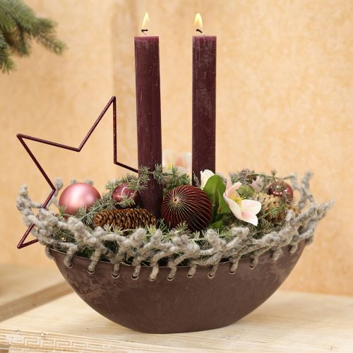 Artículo Bolas de nido de abeja con purpurina rosa burdeos Ø7cm 4 uds