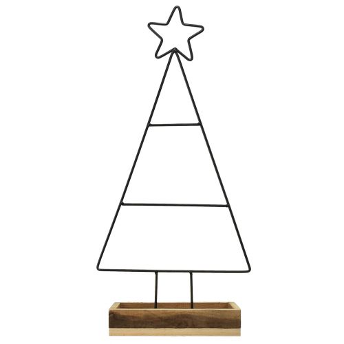 Artículo Árbol de Navidad de metal con estrella y bandeja - 25x18x66 cm - Decoración navideña moderna