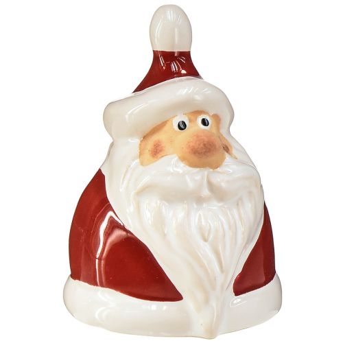 Figura de Papá Noel de cerámica, roja y blanca, 6,4 cm - juego de 6, decoración festiva navideña