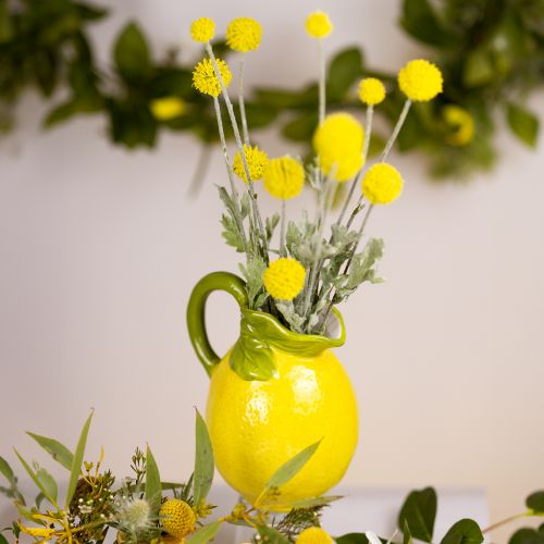 Artículo Jarrón de limón jarra decorativa de cerámica amarillo limón Al. 18,5 cm