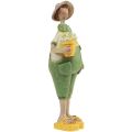 Floristik24 Figuras decorativas decoración de mesa de jardinero verano verde amarillo 16,5×5,5cm 2uds