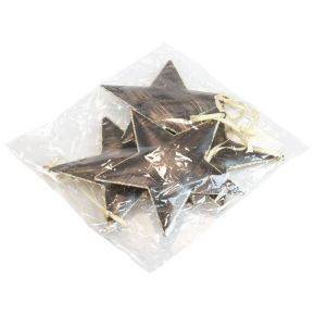 Floristik24 Adornos para árboles de Navidad estrella decorativa metal negro dorado Ø11cm 4ud