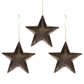 Floristik24 Decoración del árbol de Navidad decoración estrella metal negro oro Ø15cm 3ud