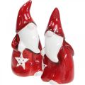 Floristik24 Figura de Papá Noel Nicolás rojo, blanco cerámica H13.5cm 2pcs