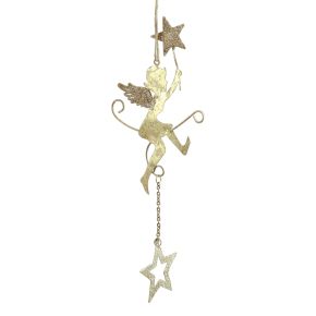 Floristik24 Ángel colgante estrella decoración navideña para colgar H28cm 3 piezas