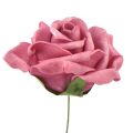 Floristik24 Rosa de espuma sobre alambre mini rosas rosa viejo Ø5cm 27ud
