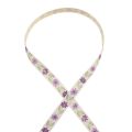 Floristik24 Cinta de regalo flores cinta de algodón violeta blanco 15mm 20m