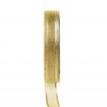 Floristik24 Cinta de regalo efecto anillo dorado 15mm 25m